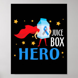 Poster Boite de jus Hero Type 1 T1d Diabète Diabétique Dé
