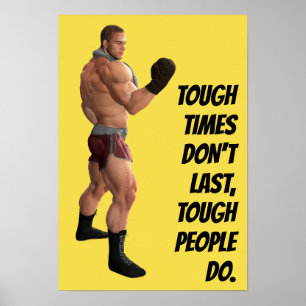 Poster Boîte de mots de motivation Citations de boxeur