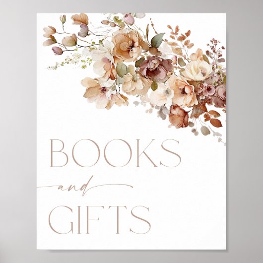 Poster Boite et cadeaux signe boho automne floral (Devant)