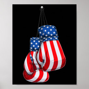 Poster Boîte Gants drapeau américain 4 juillet boîte