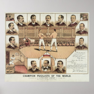 POSTER BOÎTES À CHAMPION MONDIAL 1885
