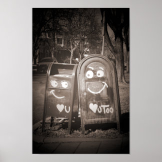 Poster boîtes aux lettres de l'amour : je t'aime