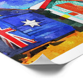 Poster Boîtes de bain de Brighton Peinture aquarelle (Coin)