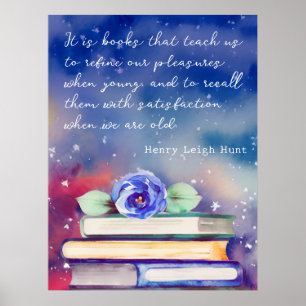 Poster Boîtes et couleur bleue d'aquarelle Script devis p