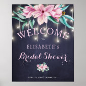 Poster Boîtier de douche à nage floral rustique (Devant)