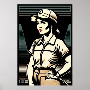 Poster Boîtier de Golfer pour femme Imprimer