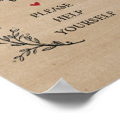 Poster Boîtier Rustic Vines Mariage Snacks (Coin)