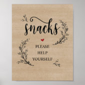 Poster Boîtier Rustic Vines Mariage Snacks (Devant)