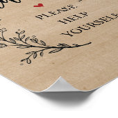 Poster Boîtier Rustic Vines Mariage Snacks (Coin)