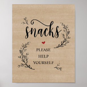 Poster Boîtier Rustic Vines Mariage Snacks