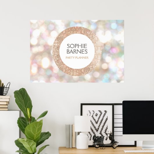 Poster Bokeh et Rose Gold Sequin Event Planner 2 (Bureau à domicile)