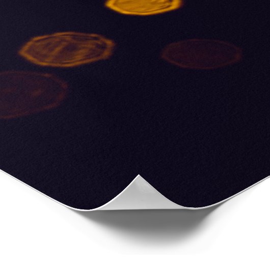 Poster Bokeh or Abstrait avec arrière - plan noir (Coin)
