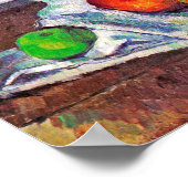 Poster Bol à fruits, Verre et Pommes, Cézanne (Coin)