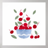 Poster Bol de cerises à l'aquarelle (Devant)