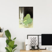 Poster Bol de fruits Champagne Verre Peinture à vie fixe (Bureau à domicile)