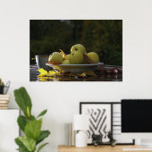 Poster Bol de pommes et de feuilles (Bureau à domicile)