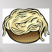 Poster Bol de spaghetti Alimentation de nouilles de pâtes (Devant)