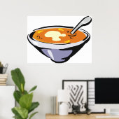 Poster Bol soupe de tomate avec cuillère (Bureau à domicile)
