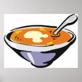 Poster Bol soupe de tomate avec cuillère (Devant)