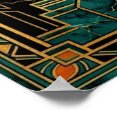 Poster Bold Art Deco Eagle Flight Gold & Black (Coin)