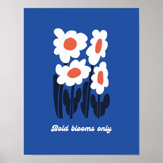 Poster Bold Blooms Only Summer Retro Daisy Wall Art (Devant)