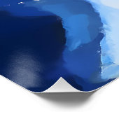 Poster Bold Blue and Yellow Abstract Flow (Coin)