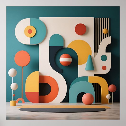 Poster Bold Colorful Geometric Abstract  (Devant)