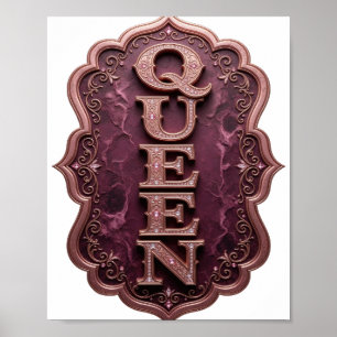 Poster Bold Gold QUEEN Conception sur mesure
