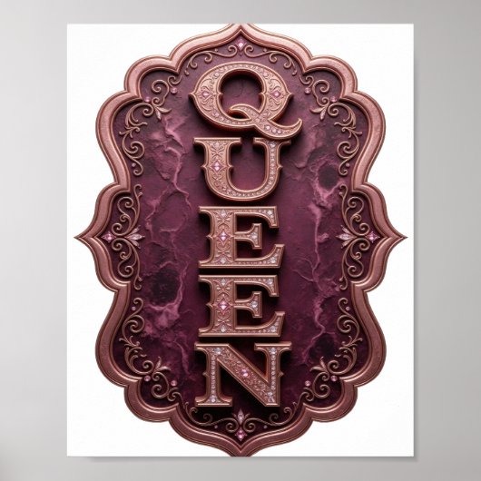 Poster Bold Gold QUEEN Conception sur mesure (Devant)