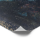 Poster Bold Gold Teal Dramatic Portrait Modern Art (Coin)