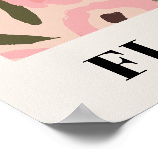 Poster Bold Inky Floral Pattern | Hand-Drawn Botanical (Coin)