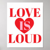 Poster Bold Love Is Loud Valentine’s Day Heart Typography (Devant)