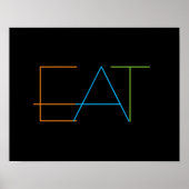Poster bold modern minimalist kitchen wall art eat (Devant)