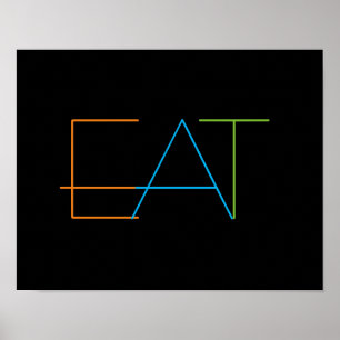 Poster bold modern minimalist kitchen wall art eat