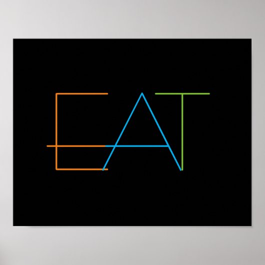 Poster bold modern minimalist kitchen wall art eat (Devant)