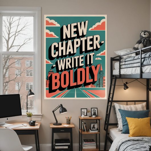 Poster Bold Motivational New Chapter Modern Cityscape