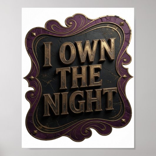 Poster Bold Or I POSSÈDE LA NUIT Design (Devant)