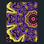 Poster Bold Pop Art Mandala Collage Village Set A (004)<br><div class="desc">Un design coloré et lumineux. Peut être customisé en ajoutant votre propre texte. Oeuvre originale illustrée et dessinée par Terri K. Jones. Copyright © 2019,  Collage Village et Terri K. Jones. Tous droits réservés.</div>