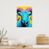 Poster Bold Ram : Neon Pop Art (Cuisine)