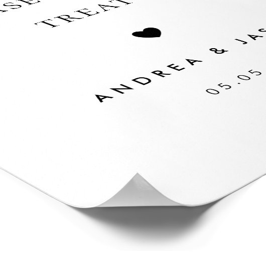 Poster Bold Retro Script Love is Sweet Favor Mariage Sign (Coin)