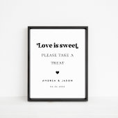 Poster Bold Retro Script Love is Sweet Favor Mariage Sign