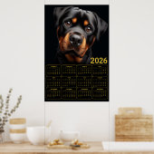 Poster Bold Rottweiler 2026 Calendar (Cuisine)