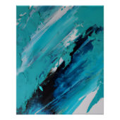 Poster Bold Teal Blue Abstract Energy Flow (Devant)