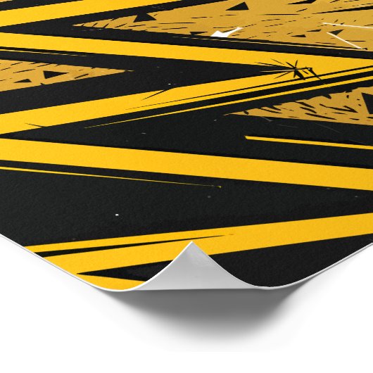 Poster Bold Zigzag Conception abstraite (Coin)