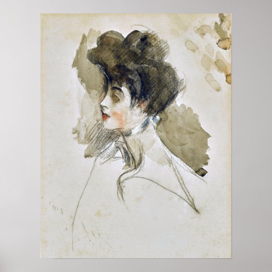 Poster Boldini - Chef D'Une Femme Qui Regarde À Gauche (Devant)