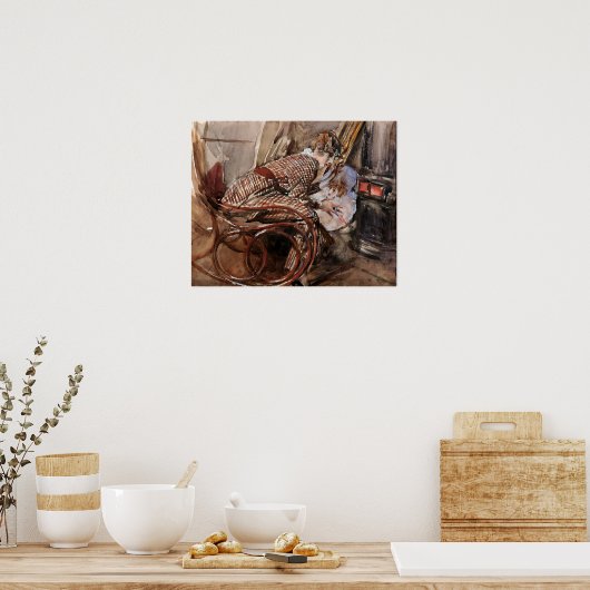 Poster Boldini - Dame Devant Le Poêle 1912 (Cuisine)