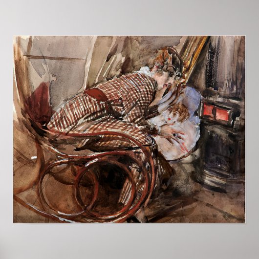 Poster Boldini - Dame Devant Le Poêle 1912 (Devant)