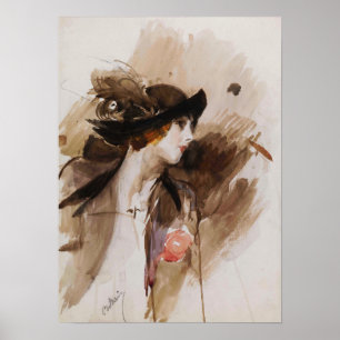 Poster Boldini - Femme portant un chapeau 1905