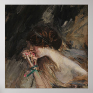 Poster Boldini - Jeune Femme À Fleur