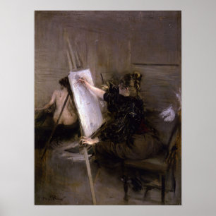 Poster Boldini - L'Artiste Ruth Sterling Dans Son Studio